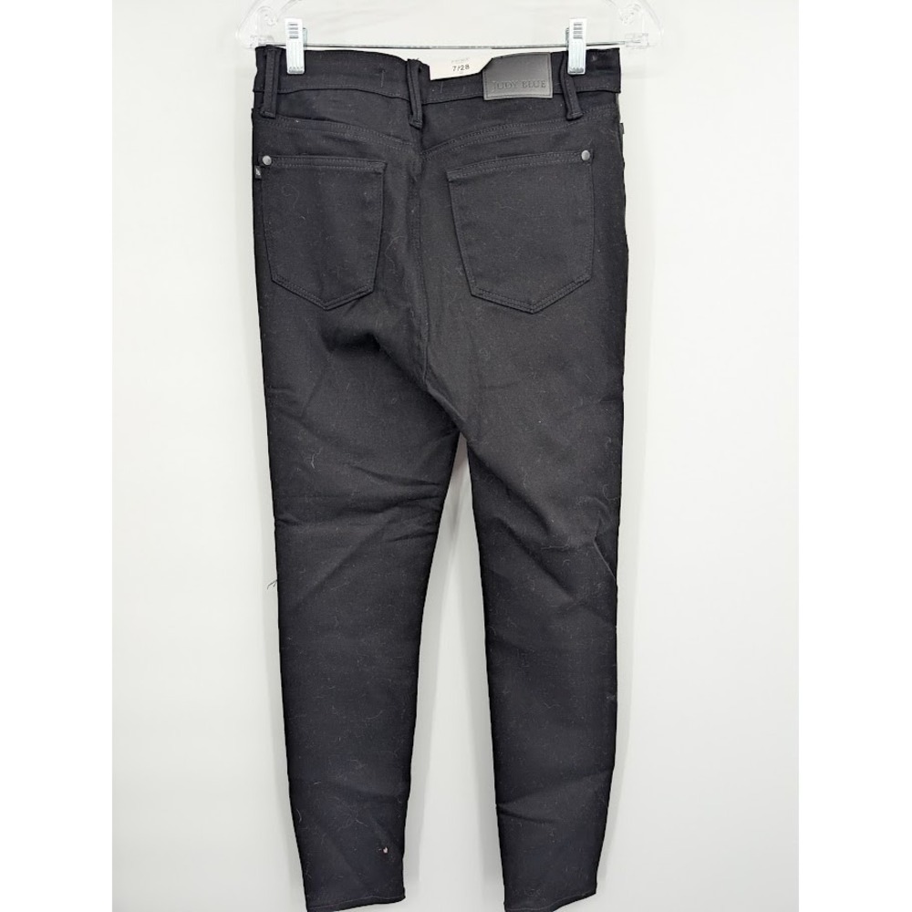 Judy Blue Women's NWT High Waist Skinny Faux Leather Black Jeans sz 7/28 - Picture 5 of 8